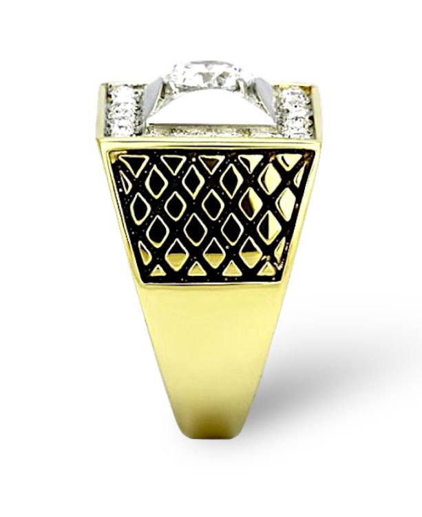 Stainless Steel Ring CZ Clear - Imagen 3