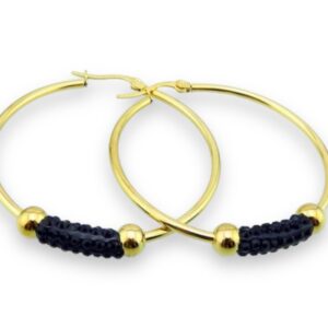 Stainless Steel Hoop Earring ST Black