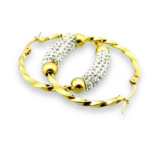 Stainless Steel Hoop Earring ST White