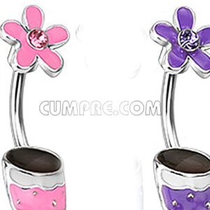 Stainless Steel piercing flower navel
