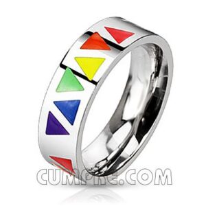 Rainbow TRIANGLE Ring Stainless Steel