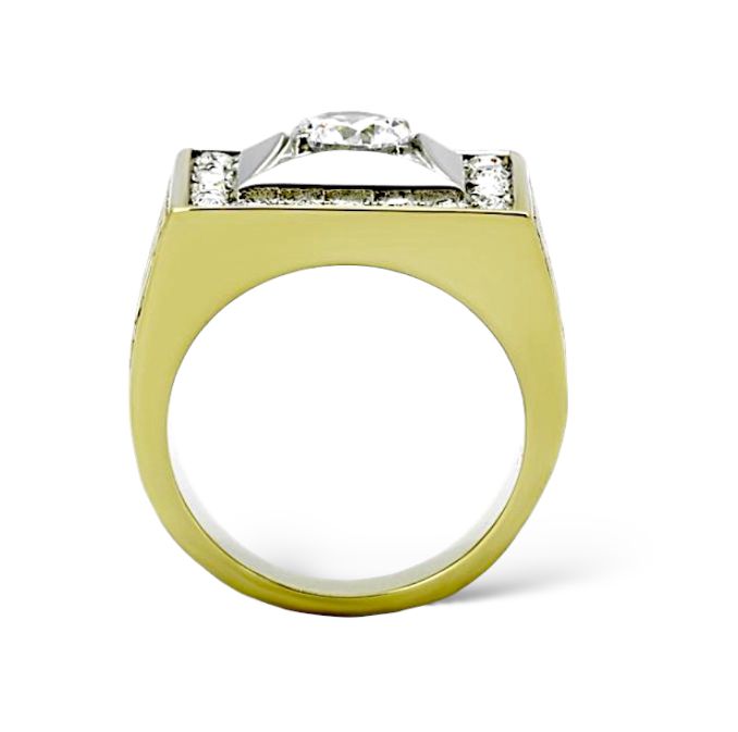 Stainless Steel Ring CZ Clear - Imagen 2