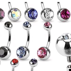 Stainless Steel piercing 2st CZ