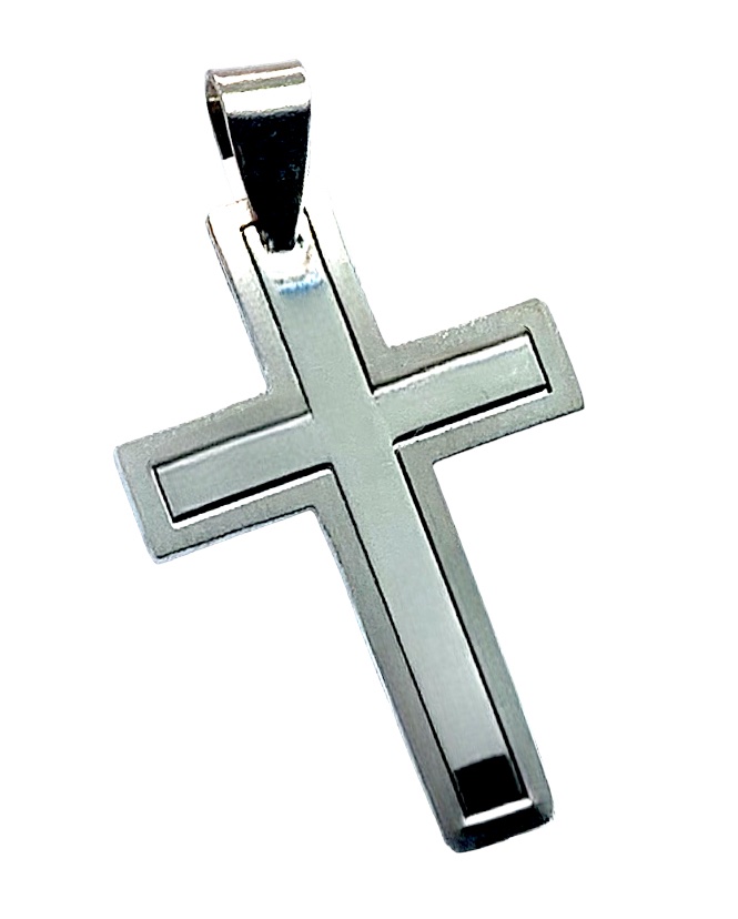 Stainless Steel Cross SK Charm 2pcs
