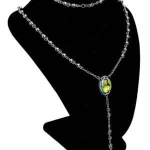 Rosary Necklace Catholic and Christian Symbol Pendant JESUS Stainless Steel chain