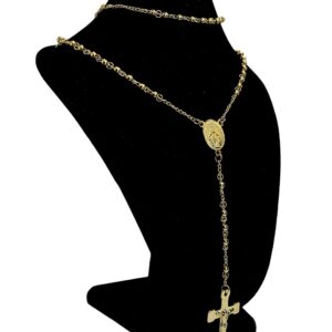 Rosary Necklace Catholic and Christian Symbol Pendant Stainless Steel chain GL