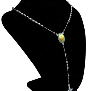 Rosary Necklace Catholic and Christian Symbol Pendant Stainless Steel chain SP