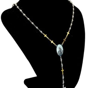 Rosary Necklace Catholic and Christian Symbol Pendant Stainless Steel chain IP Gold two-tone high quality