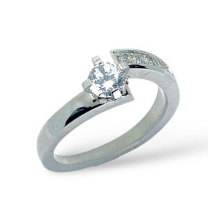 STAINLESS STEEL ZIRCONIA SOLITARIE RING