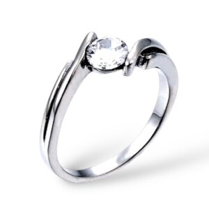 STAINLESS STEEL CZ RD RING