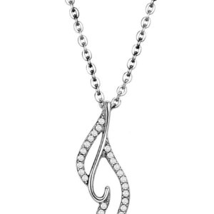 Stainless Steel SET BELLE Chain Pendant GT CZ WT