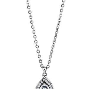 Stainless Steel SET BELLE Chain Pendant TR CZ Clear
